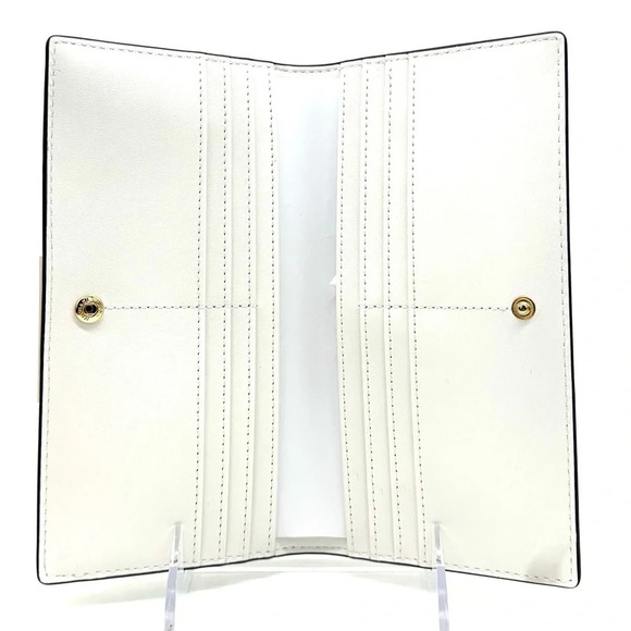 Michael Kors Reed Large Snap Bifold Wallet White/Gold - Picture 8 of 9